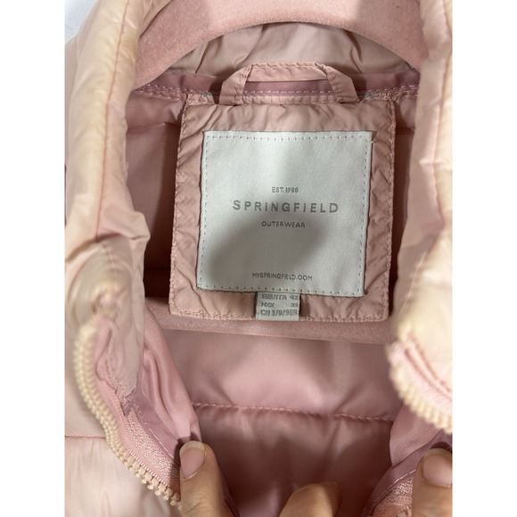 SPRINGFIELD Outerwear Pink Puffer Jacket Light Weight 42/L Soft Girl Coquette - Picture 4 of 8